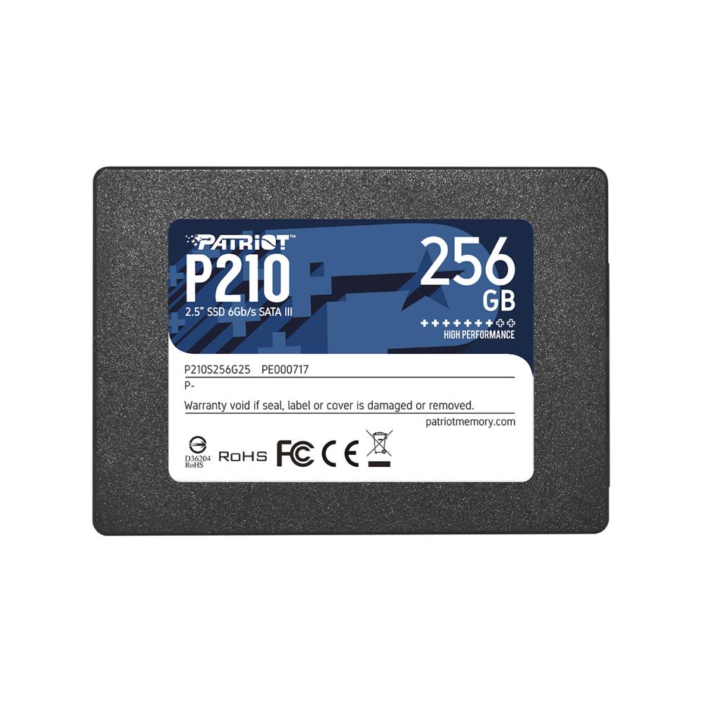 SSD|PATRIOT|P210|256GB|SATA 3.0|Write speed 400 MBytes/sec|Read speed 50...