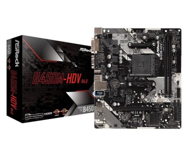 Emaplaat|ASROCK|AMD B450|SAM4|Micro-ATX|Memory DDR4|Memory slots 2|1xPC...