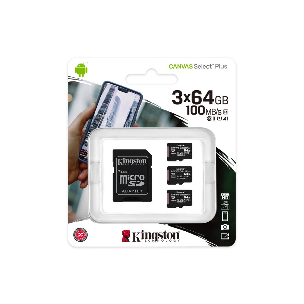 MÄLUKAART SDXC 64GB UHS-I/3PACK SDCS2/64GB-3P1A KINGSTON