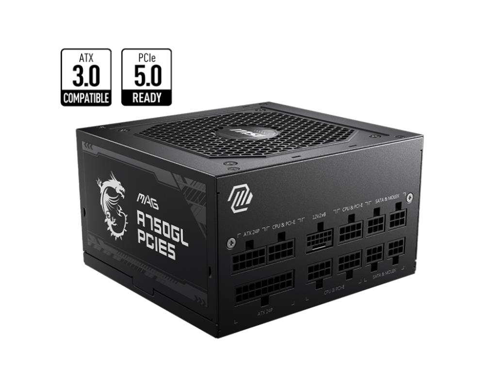 Toiteplokk|MSI|750 Watts|Efficiency 80 PLUS GOLD|PFC Active|MAGA750GLP&#...