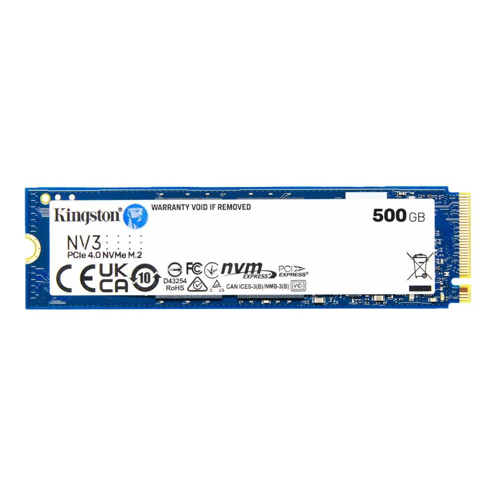 SSD|KINGSTON|NV3|500GB|M.2|PCIE|NVMe|3D NAND|Write speed 3000 MBytes/sec...