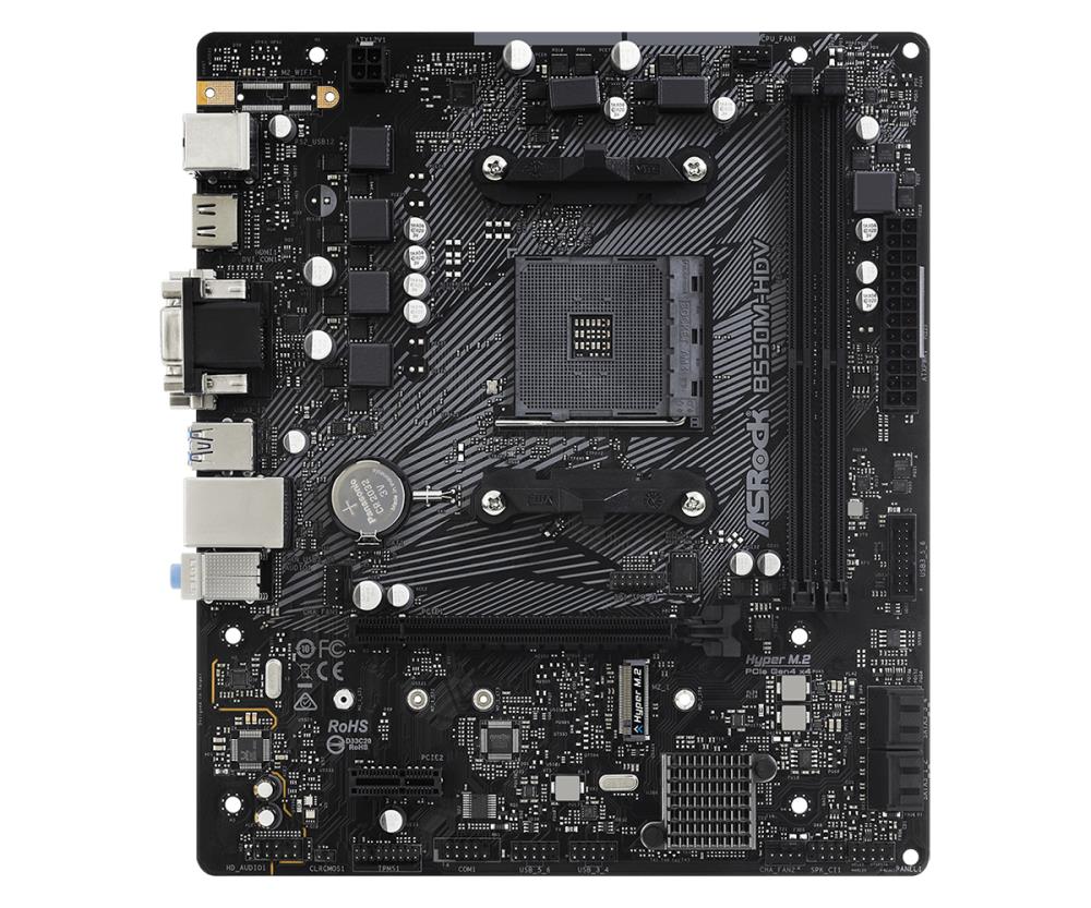 Emaplaat|ASROCK|AMD B550|SAM4|MicroATX|1xPCI-Express 3.0 1x|1xM.2|1xPCI&...