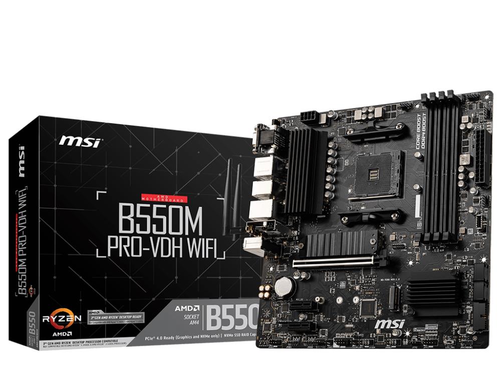 Mainboard|MSI|AMD B550|SAM4|MicroATX|2xPCI-Express 3.0 1x|2xM.2|1xPCI-Ex...