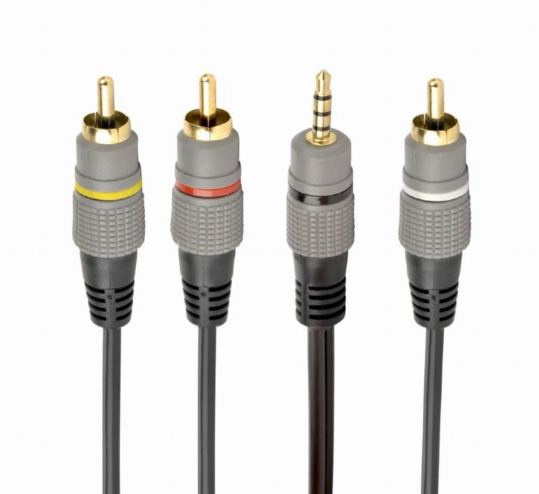 KAABEL AUDIO 3.5MM 4PIN TO 3RCA/AV 1.5M CCAP-4P3R-1.5M GEMBIRD