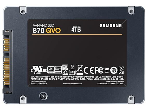 SSD|SAMSUNG|870 QVO|4TB|SATA 3.0|Write speed 530 MBytes/sec|Read speed 5...