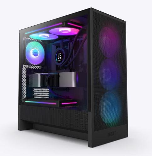 Case|NZXT|H5 FLOW RGB 2024|MidiTower|Case product features Transparent p...