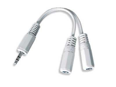 CABLE AUDIO SPLITTER 3.5MM/10CM WHT CCA-415-0.1M GEMBIRD