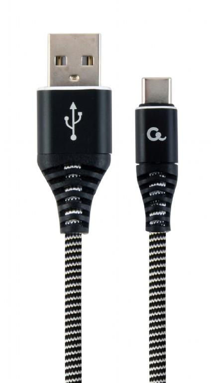 KAABEL USB-C 2M BLACK/WHITE/CC-USB2B-AMCM-2M-BW GEMBIRD