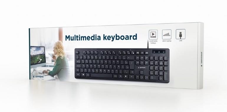 Klaviatuur MULTIMEDIA USB ENG/BLACK KB-MCH-04 GEMBIRD