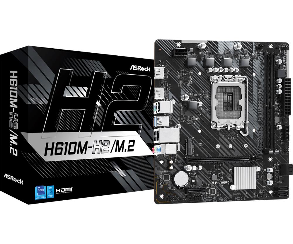 Emaplaat|ASROCK|Intel H610|LGA1700|Micro-ATX|Memory DDR4|Memory slots 2&...