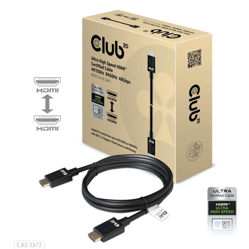 KAABEL HDMI TO HDMI 2M/M/M CAC-1372 CLUB3D