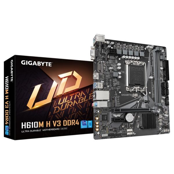 Emaplaat|GIGABYTE|Intel H610|LGA1700|Micro-ATX|Memory DDR4|Memory slots...