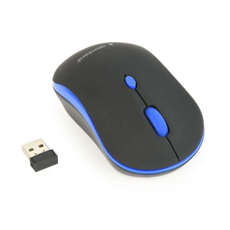 Hiir USB OPTICAL WRL BLACK/BLUE MUSW-4B-03-B GEMBIRD