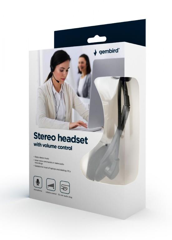 HEADSET STEREO/BLACK MHS-123 GEMBIRD