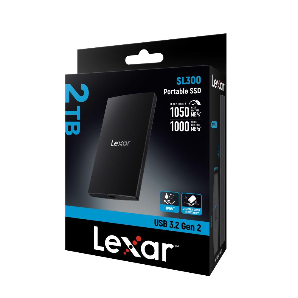 External SSD|LEXAR|SL300|2TB|USB-C|Write speed 1000 MBytes/sec|Read spee...