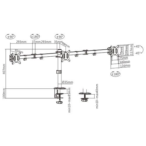 DISPLAY ACC MOUNTING ARM/17-27″ MA-D3-01 GEMBIRD