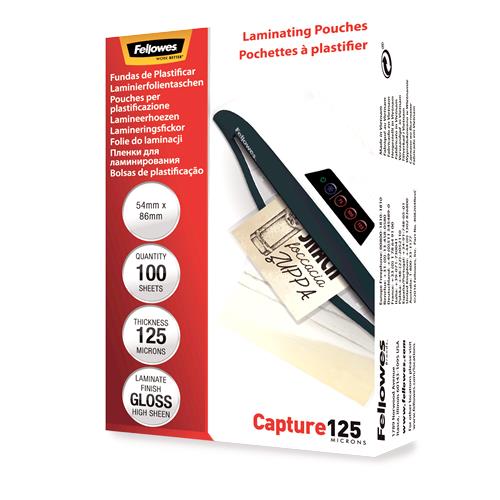 LAMINATOR POUCH GLOSSY AUTOD/125 100PCS 5306302 FELLOWES