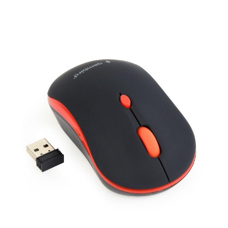 Hiir USB OPTICAL WRL BLACK/RED MUSW-4B-03-R GEMBIRD