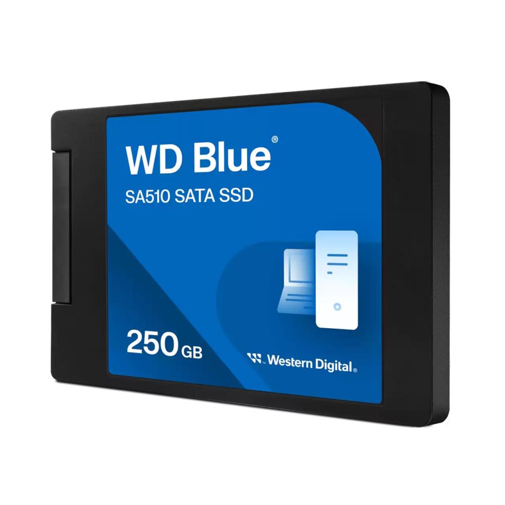 SSD|WESTERN DIGITAL|Blue SA510|250GB|SATA 3.0|Write speed 440 MBytes/sec|Read speed 555 MBytes/sec|2,5″|TBW 100 TB|MTBF 1750000 hours|WDS250G3B0A