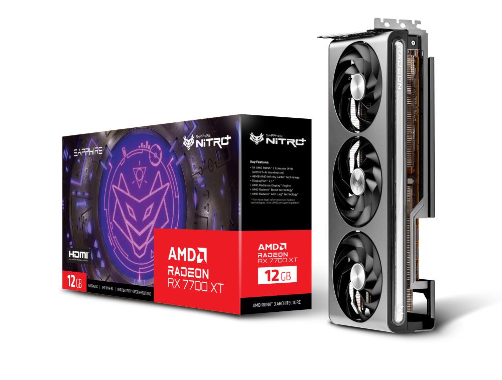 Videokaart|SAPPHIRE|AMD Radeon RX 7700 XT|12 GB|GDDR6|192 bit|PCIE 4….