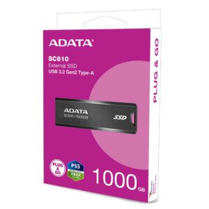 Väline SSD|ADATA|SC610|1TB|USB 3.2|Write speed 500 MBytes/sec|Read spe...