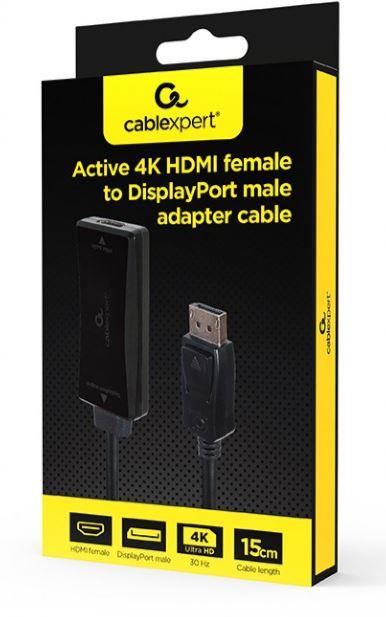 I/O ADAPTER HDMI TO DP/BLACK A-HDMIF30-DPM-01 GEMBIRD