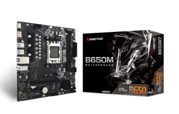 Emaplaat|BIOSTAR|AMD B650|SAM5|Micro-ATX|Memory DDR5|Memory slots 2|1xP...