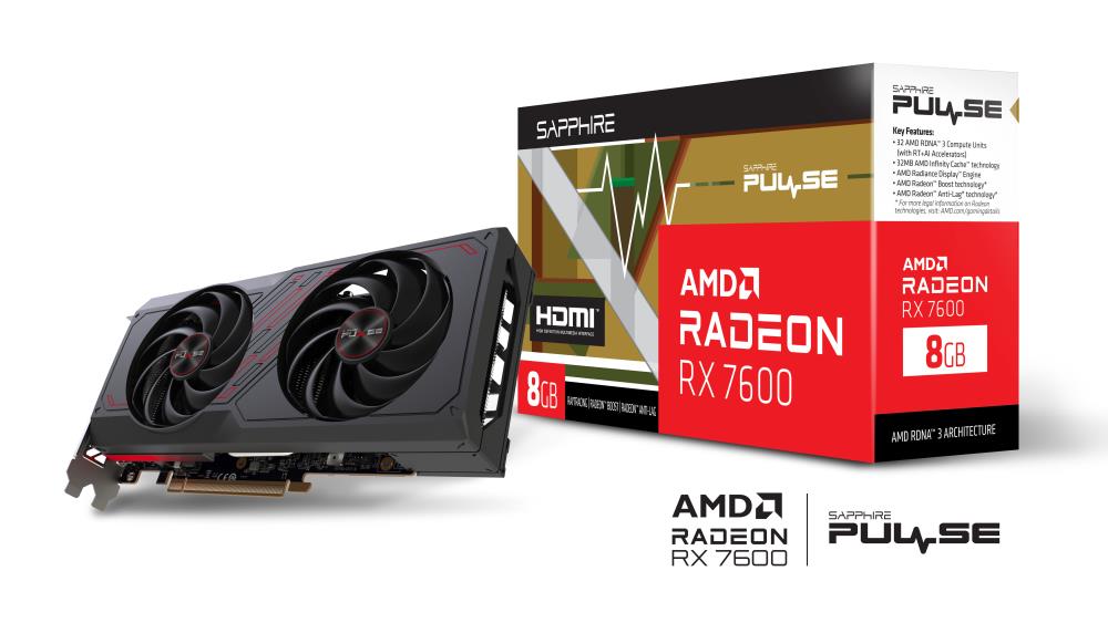 Graphics Card|SAPPHIRE|AMD Radeon RX 7600|8 GB|GDDR6|128 bit|PCIE 4.0 8x...