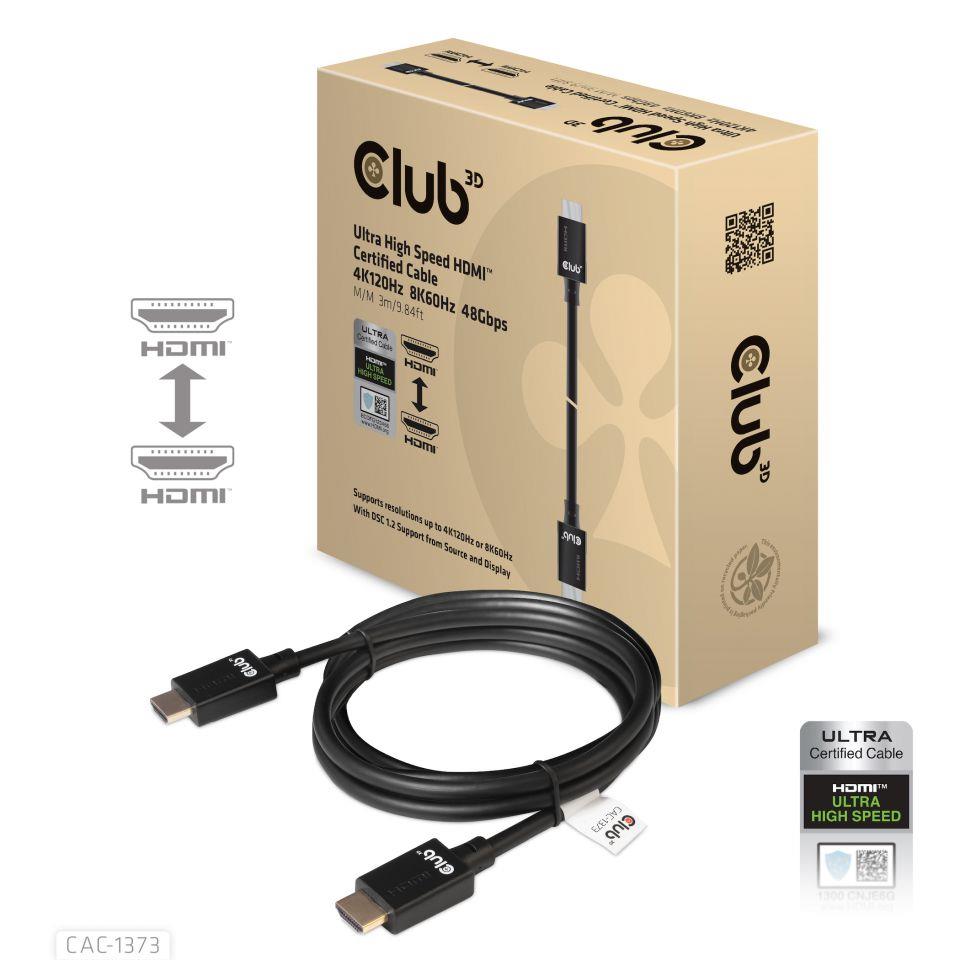 KAABEL HDMI TO HDMI 3M/M/M CAC-1373 CLUB3D