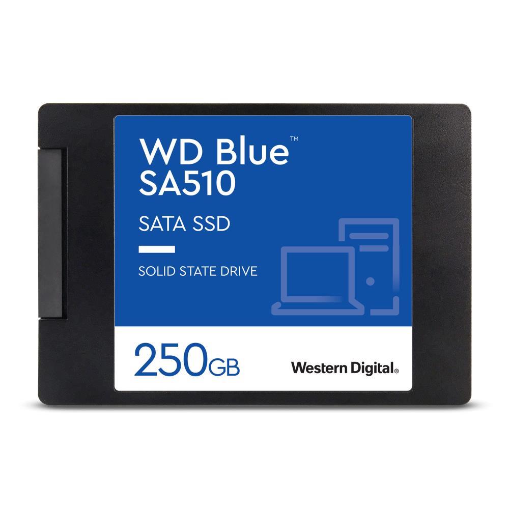 SSD|WESTERN DIGITAL|Blue SA510|250GB|SATA 3.0|Write speed 440 MBytes/sec|Read speed 555 MBytes/sec|2,5″|TBW 100 TB|MTBF 1750000 hours|WDS250G3B0A