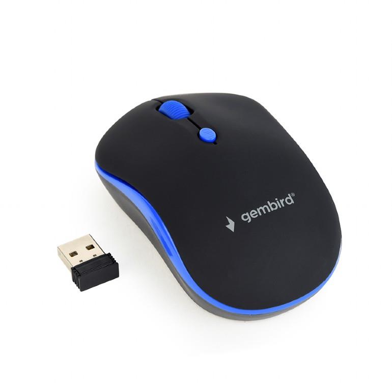 Hiir USB OPTICAL WRL BLACK/BLUE MUSW-4B-03-B GEMBIRD