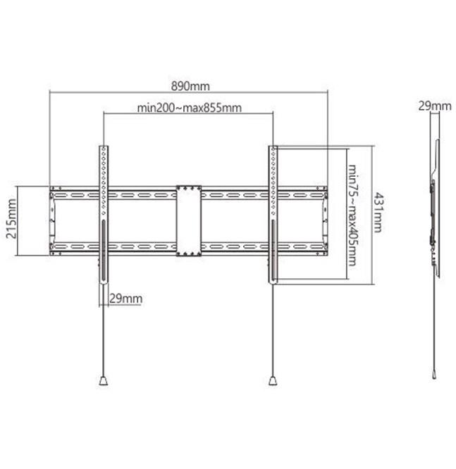 TV SET ACC WALL MOUNT 43-90″/WM-90F-01 GEMBIRD