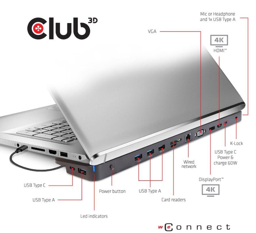 NB ACC DOCKING STATION/USB-C 100W CSV-1564W100 CLUB3D