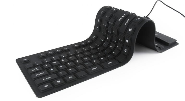 Klaviatuur FLEXIBLE USB ENG/BLACK KB-109F-B GEMBIRD