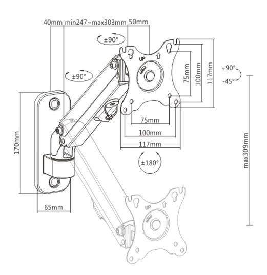 DISPLAY ACC MOUNTING ARM 27″/MA-WA1-01 GEMBIRD