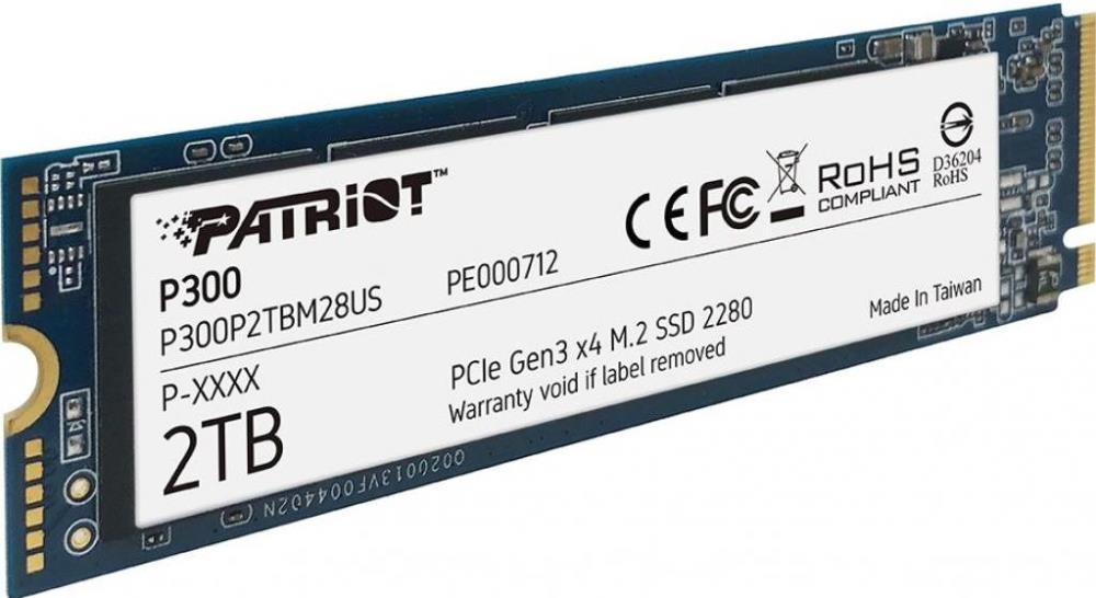 SSD|PATRIOT|P300|2TB|M.2|PCIE|NVMe|QLC|Write speed 1650 MBytes/sec|Read ...