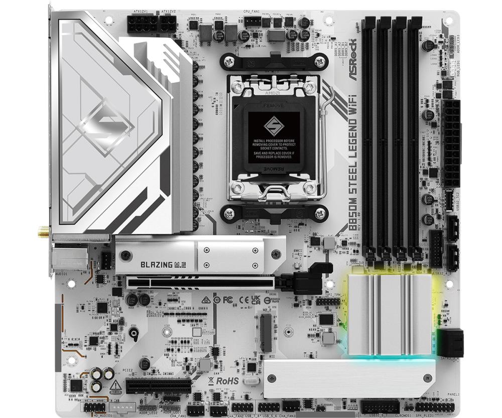 Emaplaat|ASROCK|AMD B850|SAM5|Micro-ATX|Memory DDR5|Memory slots 4|4xPC&...