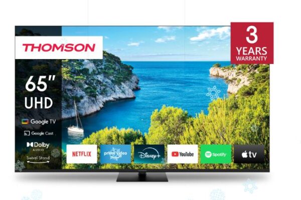 Televiisor|THOMSON|65″|4K/Smart|3840×2160|Juhtmevaba LAN|Bluetooth|...