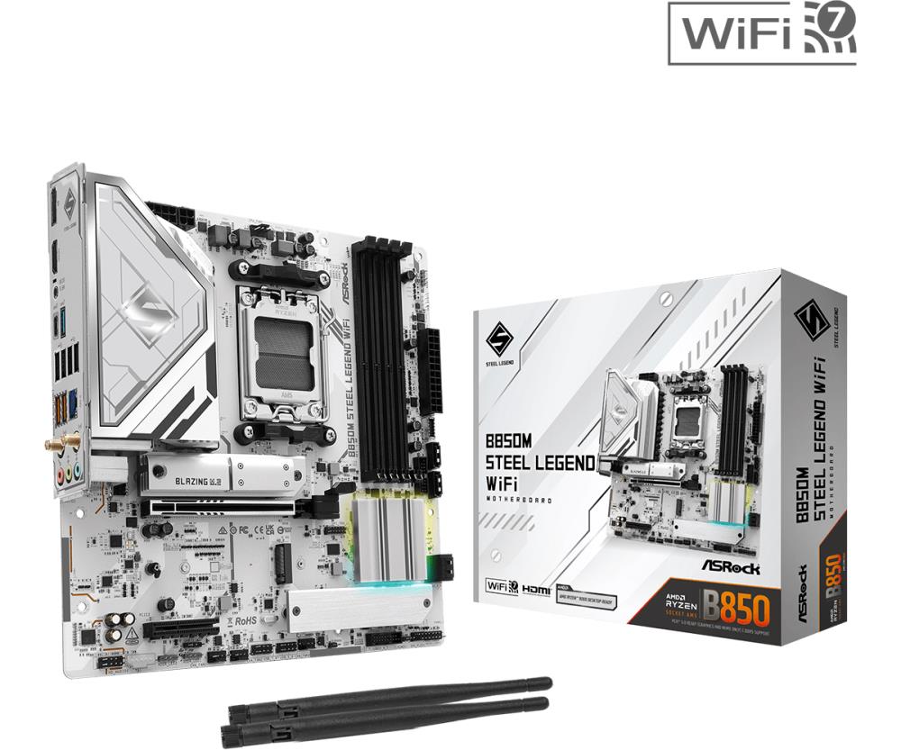 Emaplaat|ASROCK|AMD B850|SAM5|Micro-ATX|Memory DDR5|Memory slots 4|4xPC&...