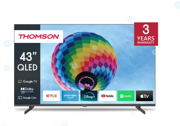 Televiisor|THOMSON|43″|4K/Smart|QLED|3840×2160|Juhtmevaba LAN|Bluet...