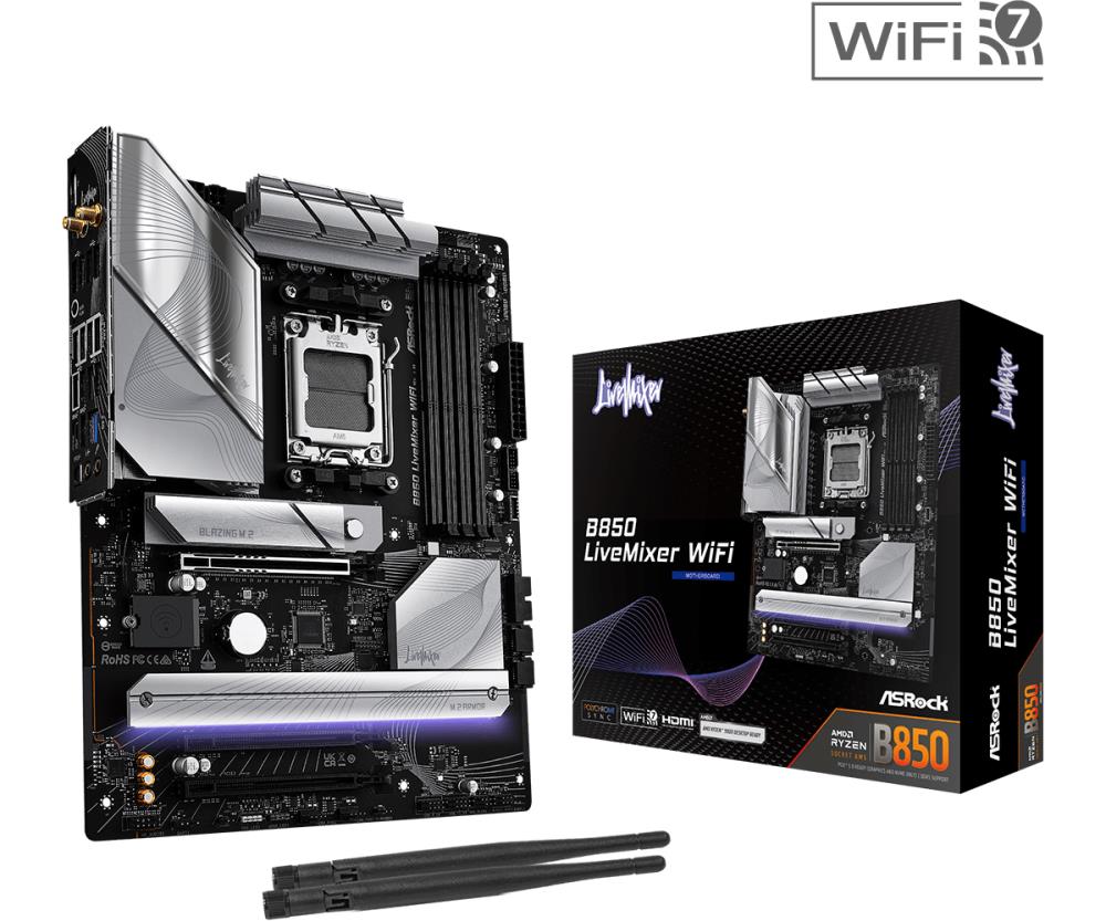 Emaplaat|ASROCK|AMD B850|SAM5|ATX|Memory DDR5|Memory slots 4|2xPCI-Expr&...
