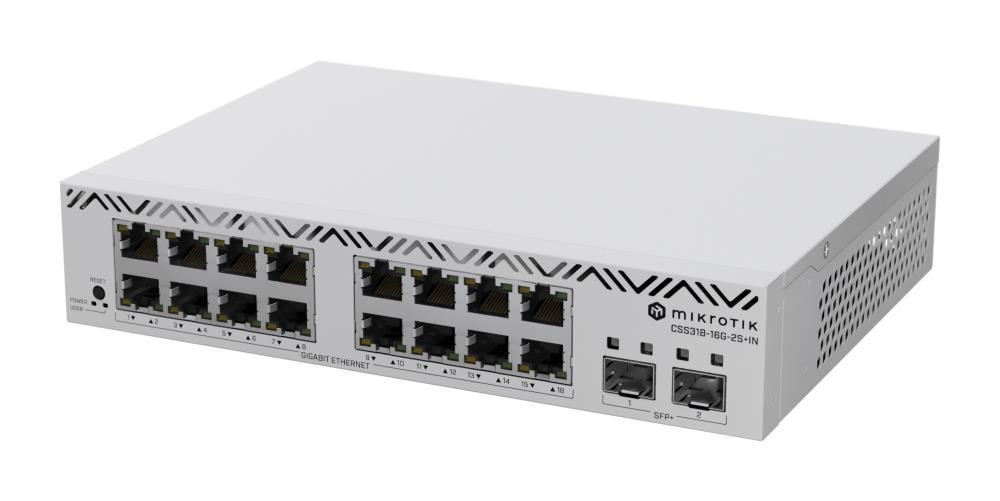 Switch|MIKROTIK|16x10Base-T / 100Base-TX / 1000Base-T|CSS318-16G-2S+IN