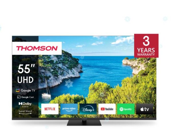 Televiisor|THOMSON|55″|4K/Smart|3840×2160|Juhtmevaba LAN|Bluetooth|...