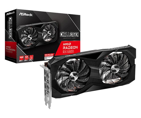 Videokaart|ASROCK|AMD Radeon RX 6600|8 GB|GDDR6|128 bit|PCIE 4.0 16x|…