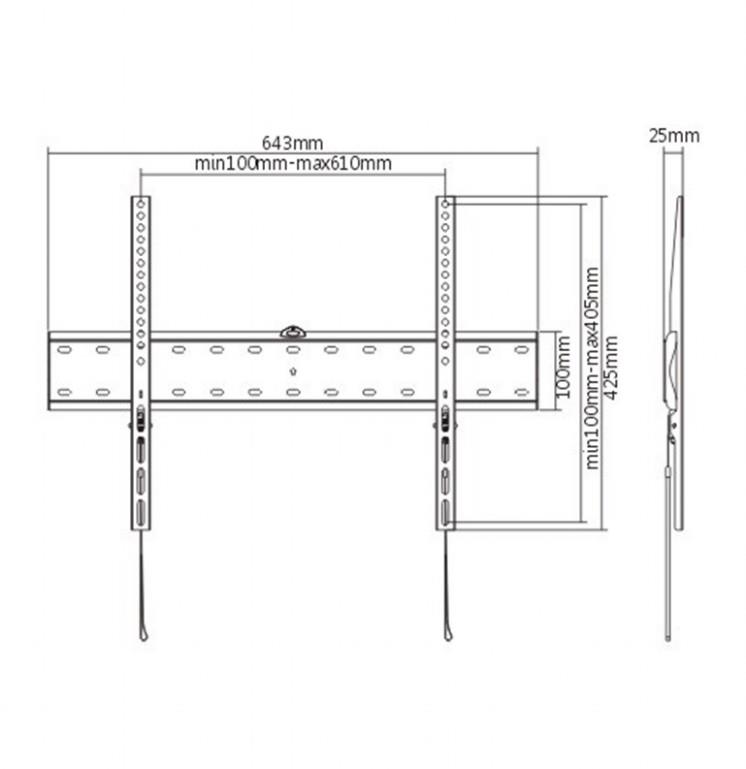 TV SET ACC WALL MOUNT 37-70″/WM-70F-01 GEMBIRD