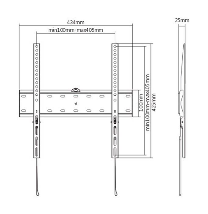 TV SET ACC WALL MOUNT 32-55″/WM-55F-02 GEMBIRD