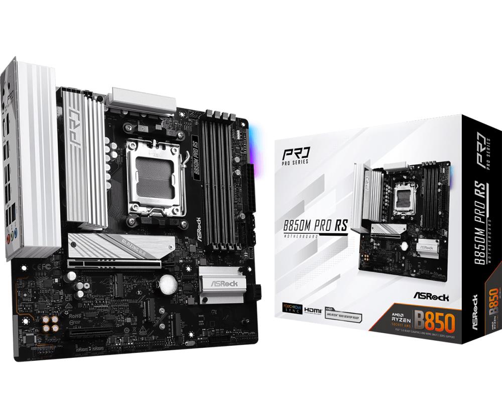 Emaplaat|ASROCK|AMD B850|SAM5|Micro-ATX|Memory DDR5|Memory slots 4|1xPC&...