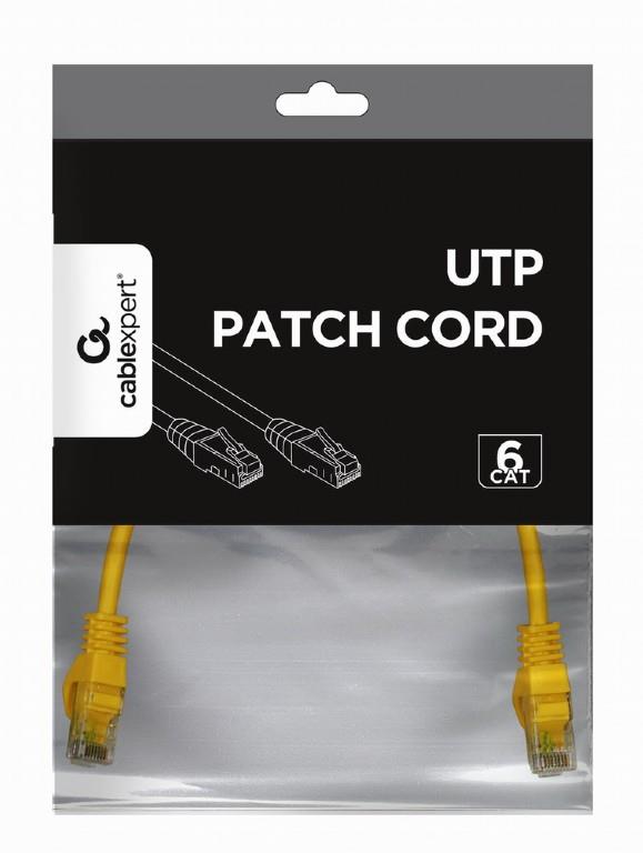 PATCH KAABEL CAT6 UTP 0.25M/YELLOW PP6U-0.25M/Y GEMBIRD