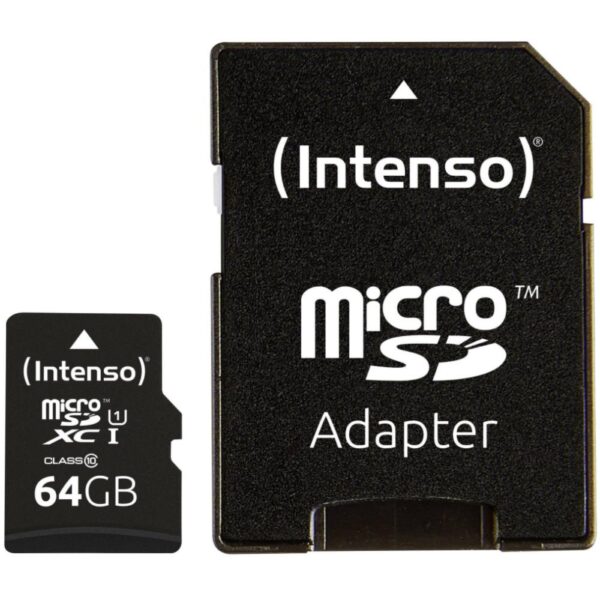 MÄLUKAART SDXC 64GB C10/W/ADAPTER 3433490 INTENSO