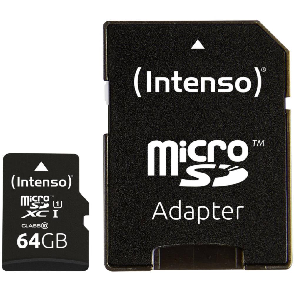 MÄLUKAART SDXC 64GB C10/W/ADAPTER 3433490 INTENSO